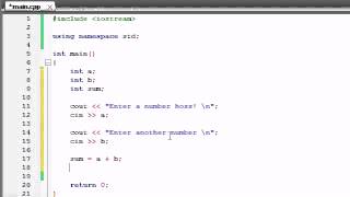 Buckys C++ Programming Tutorials -- 5 -- Creating a Basic Calculator.flv