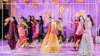 Gedha Gidhe Vich Dev & Twinkle's Wedding Dance Performance | Mehndi