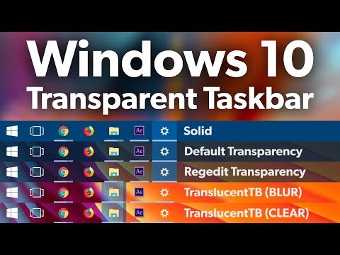 Сделайте панель задач Windows 10 чистой/прозрачной