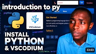 Python Programming for Beginners | Install Python & VSCodium Step-by-Step