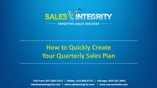 How to Quickly Create Your Quarterly Sales Plan