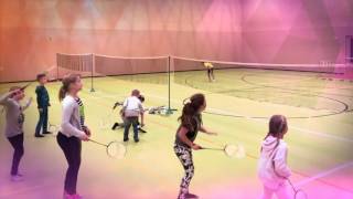 Badminton Schiedam Clinic Jim Middelburg bij Opening Sportpark Willem-Alexander