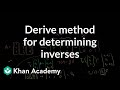 Deriving a method for determining inverses | Matrix transformations | Linear Algebra | Khan Academy