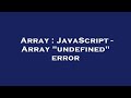 Array : JavaScript - Array 