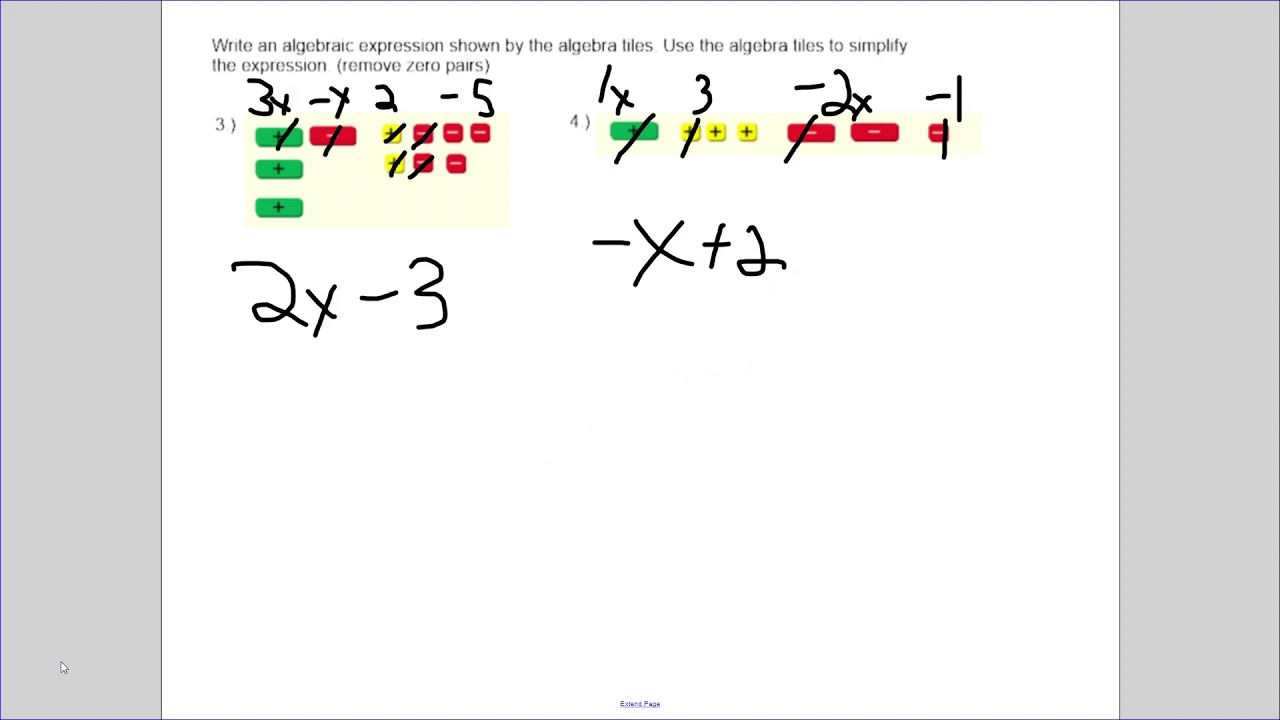 Using Algebra Tiles To Solve One-Step Equations - YouTube