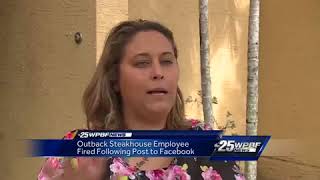 Waitress says she was fired over Facebook post