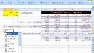 פונקציות מסדי נתונים - מדריך אקסל - הדגמה על DCOUNTA