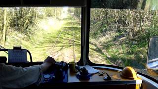 Skælskørbanen Y-tog Y-train Y-zug Train cockpit in Ys 12 filmed from Skælskør to Dalmose 09´