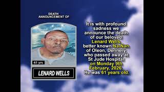 Lenard Wells ~ Short Obituary