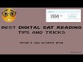 BEST Digital SAT Reading Tips and Tricks from an International 1560 scorer | No Cliche