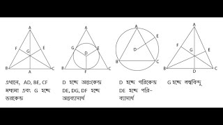 ত্রিভুজের অন্তঃকেন্দ্র, পরিকেন্দ্র, ভরকেন্দ্র ও লম্বকেন্দ্র Incenter, circumcenter, centroid