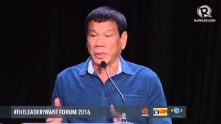 WATCH: Rodrigo Duterte's speech at the #TheLeaderIWant Forum