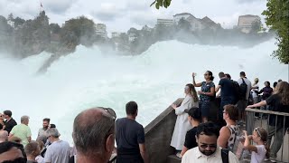 THE LARGEST PLAIN WATERFALL IN EUROPE- RHEINFALL SWITZERLAND #rhinefalls #switzerland #waterfall