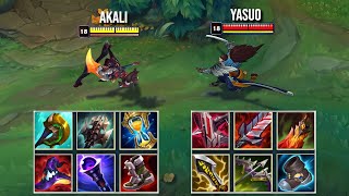 MATHEMATICALLY CORRECT AKALI vs YASUO FULL BUILD FIGHTS \u0026 Best Pentakills!