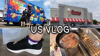 [US Vlog] Finally experienced Ice cream truck🍦, Freddy's burger, Skechers Slip-in, Home repairs