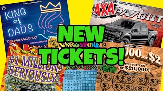 New Pa Lottery Scratch Off Tickets 🔴 KING OF DADS,  $20,000 FOR $2, $1 MILLION SERIOUSLY, 4X4 PAYOUT