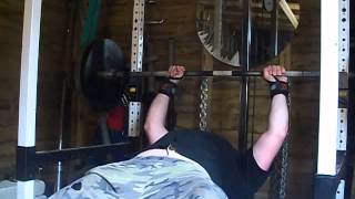 172.5kg + reverse green bands paused close grip bench