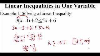 P.3.2 Solving Linear Inequalities in One Variable