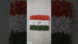 republic Day azadi ka Amrit mahotsav make tiranga with flowers and leaves