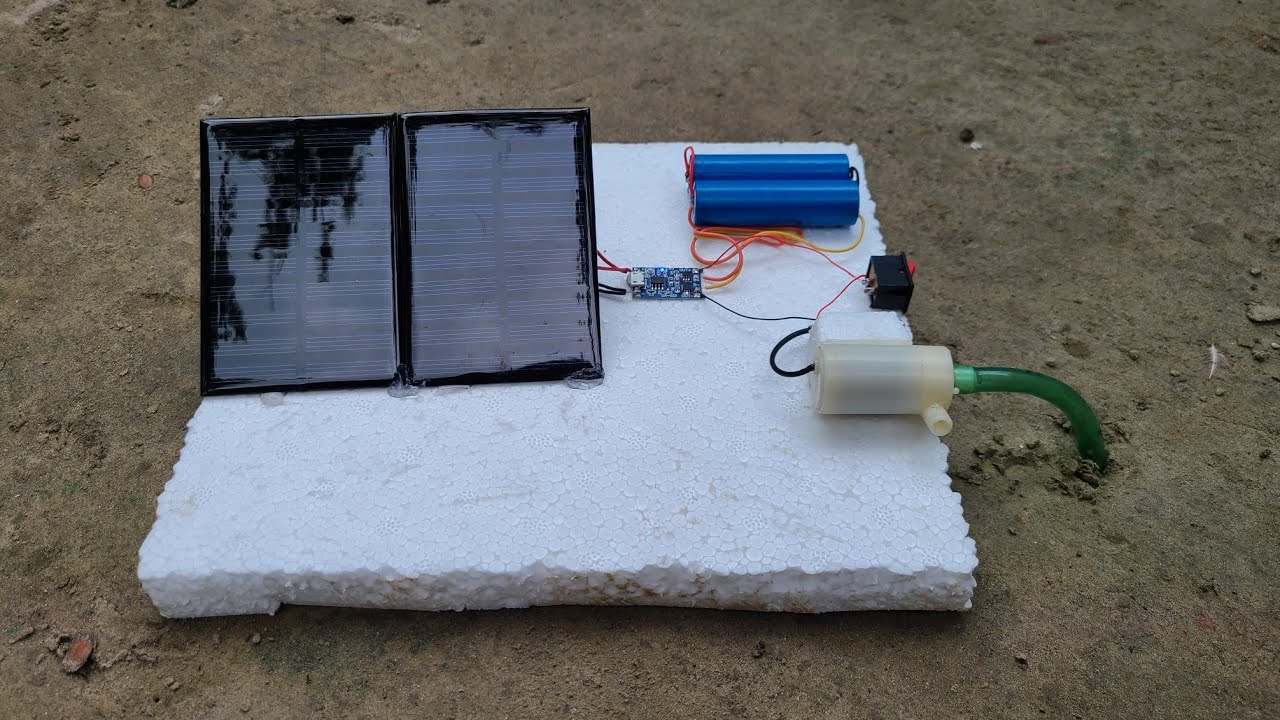 How To Make Solar Power Water Pump At Home Science Project Youtube