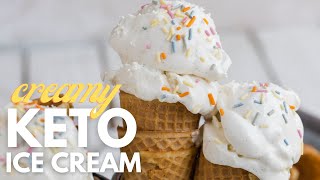 THIS SECRET INGREDIENT MAKES THE BEST KETO ICE CREAM WITHOUT USING EGGS!! Creamy, Easy & Scoopable