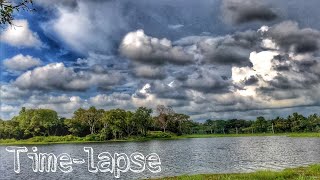 Cloudy sky and lake Time-lapse (කුඩාවැව)