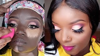 HOW TO DO A FULL FACE MAKEUP ON DARK SKIN// TUTORIAL