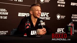 UFC BROOKLYN TJ DILLASHAW POST FIGHT:  IT SUCK TO HAVE IT STOLEN FROM YOU