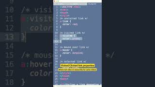 How to change clicked link color | All properties in full Video #csstutorial #htmlcss