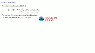 Multiplying polynomials, Part Three