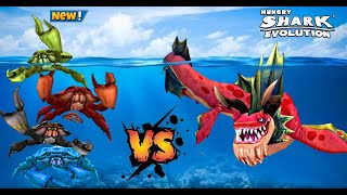 Hungry Shark Evolution - Sharknarok Vs All Giant Crab Boss 🦀