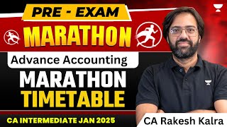 CA Inter Jan'25 Pre Exam Marathon Schedule | Adv Accounts | CA Rakesh Kalra