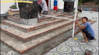 Construction Techniques Of Luxury Granite Steps - Granite Installation Skills