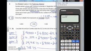 Student Loans, AQA level 3 Core Maths (Mathematical Studies)