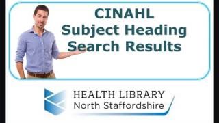 CINAHL - View Thesaurus and Subheading Search Results