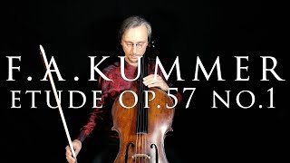 F.A. Kummer Cello Etude no. 1 from 10 Melodic Etudes op.57 | Practice with Cello Teacher