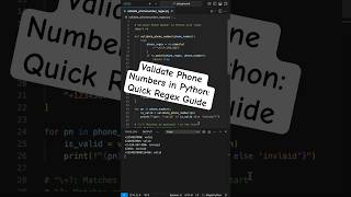 Validate Phone Numbers in Python: Quick Regex Guide #python  #coding  #programming   #codingtogether