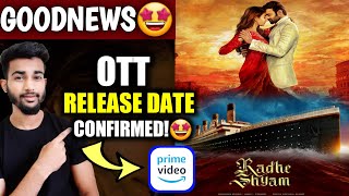Radhe Shyam OTT Release Date | Radhe Shyam Movie OTT Release Date | Radhe Shyam Amazon Prime