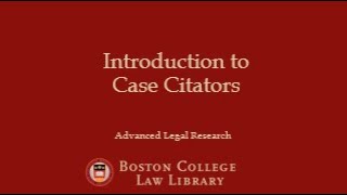 Introduction to Case Citators