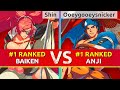 GGST ▰ Shin (#1 Ranked Baiken) vs Ooeygooeysnicker (#1 Ranked Anji). High Level Gameplay