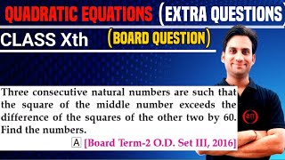 Three consecutive natural numbers are such that the square of the middle number exceeds the