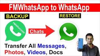 FMWhatsapp To Normal WhatsApp Backup || FM WhatsApp to Normal WhatsApp Chats Transfer 100%
