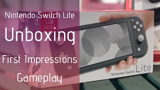 Unboxing Gray Nintendo Switch Lite, Ultimate Protection Pack, First Impressions,