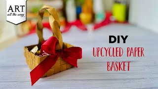 Upcycled Basket with card || DIY Upcycled paper basket || How to make paper basket @VENTUNOART