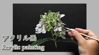 [アクリル画] 2時間30分で描くリアルな山アジサイの花のメイキング | 描き方 | Acrylic Painting | -No.429