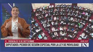 Diputados: hubo un pedido de sesión especial por la ley de Movilidad