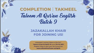 Completion | Takmeel Taleem Al Qur'an English Batch 9