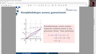 Kompleksianalyysi: peruslaskutoimitusten geometrinen tulkinta