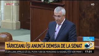 Călin Popescu Tăriceanu, despre decizia de a-și da demisia din Senat: „Din respect fac acest lu