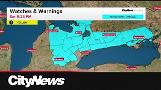 Freezing rain coming to the Greater Toronto Area Sunday
